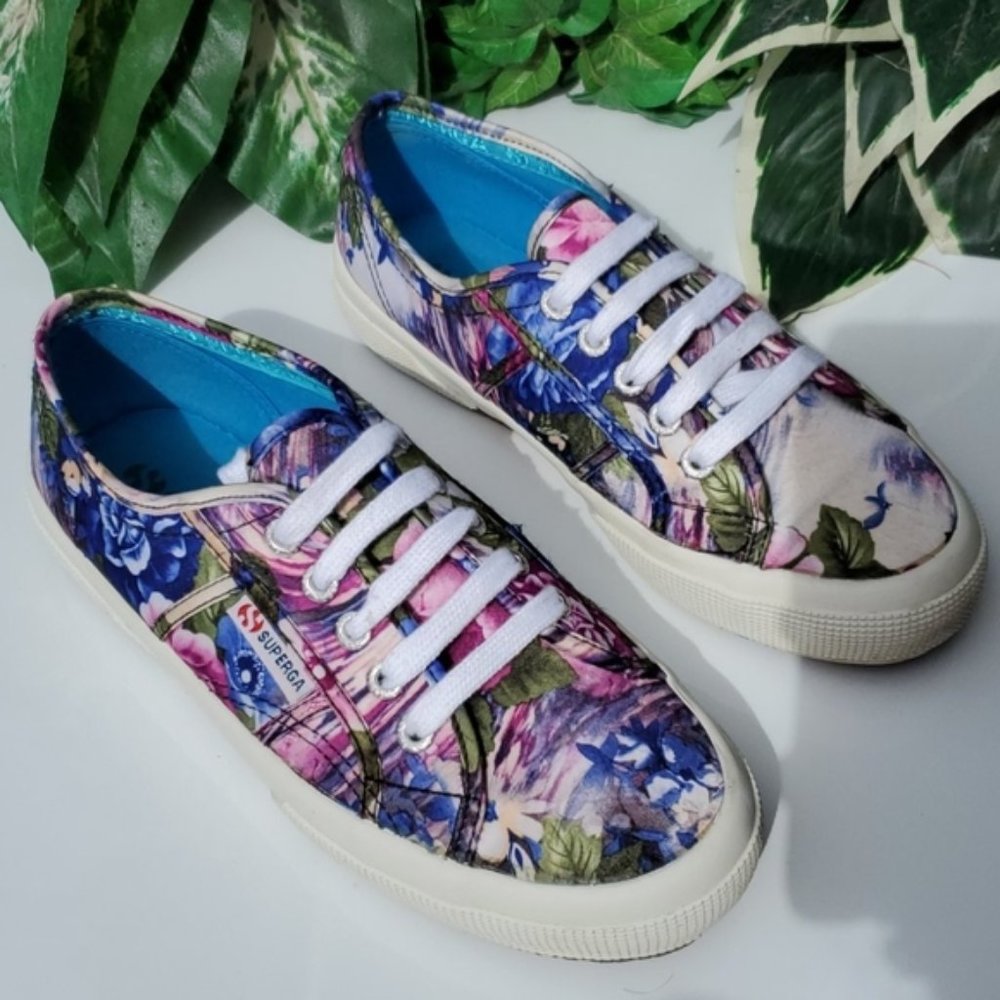Superga Italian Art Flower Print Sneakers 7.5